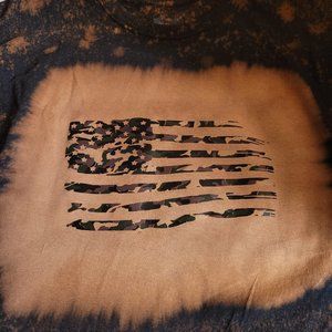 Custom American Flag Camo design on hand dipped t shirt